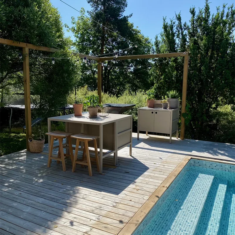 Double Layer Outdoor Kitchen Cabinet