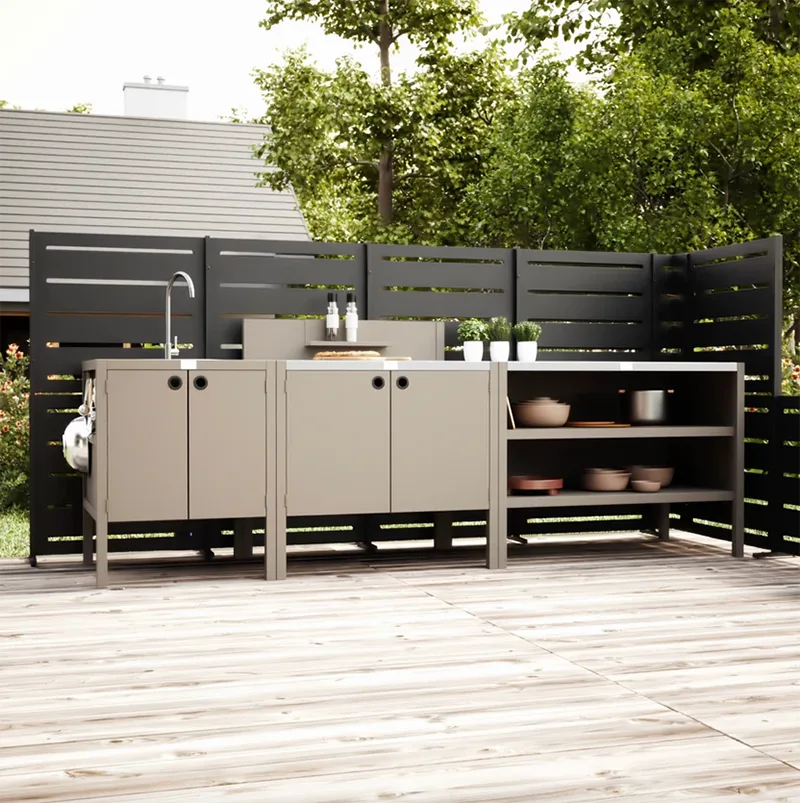 Double Layer Outdoor Kitchen Cabinet
