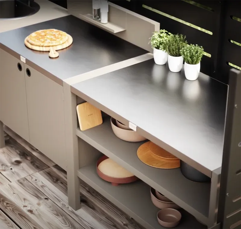 Double Layer Outdoor Kitchen Cabinet